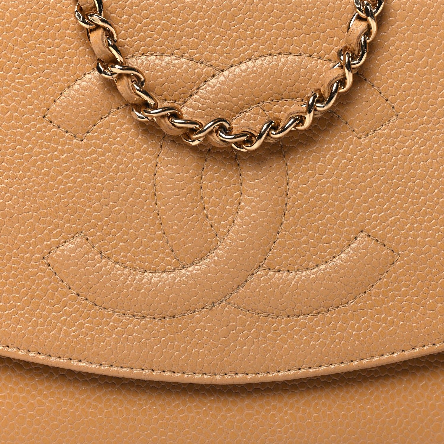 Chanel Caviar Timeless CC Wallet on Chain WOC Beige 9 of 12