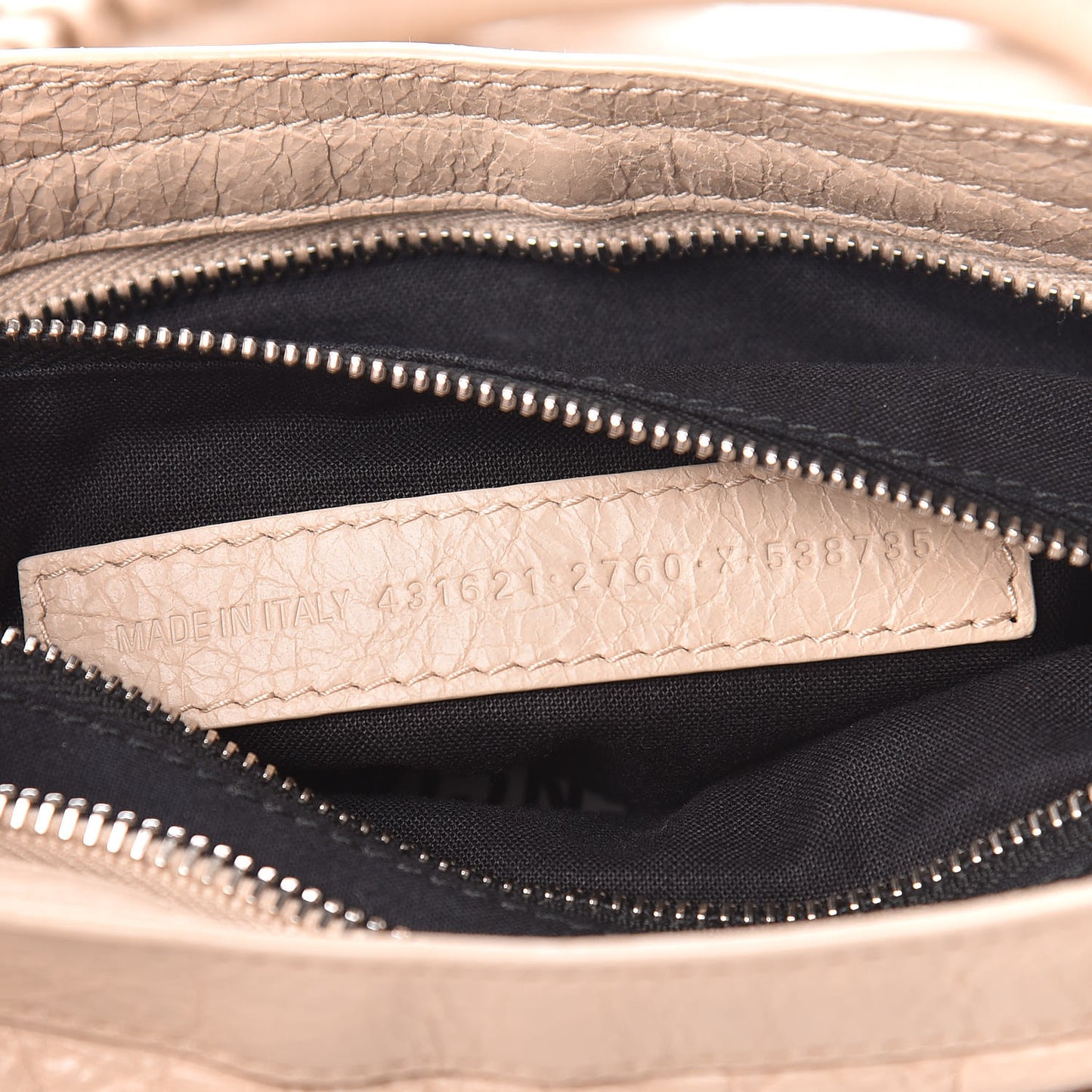 Agneau Classic Silver Hardware S City Logo Strap Light Beige Black