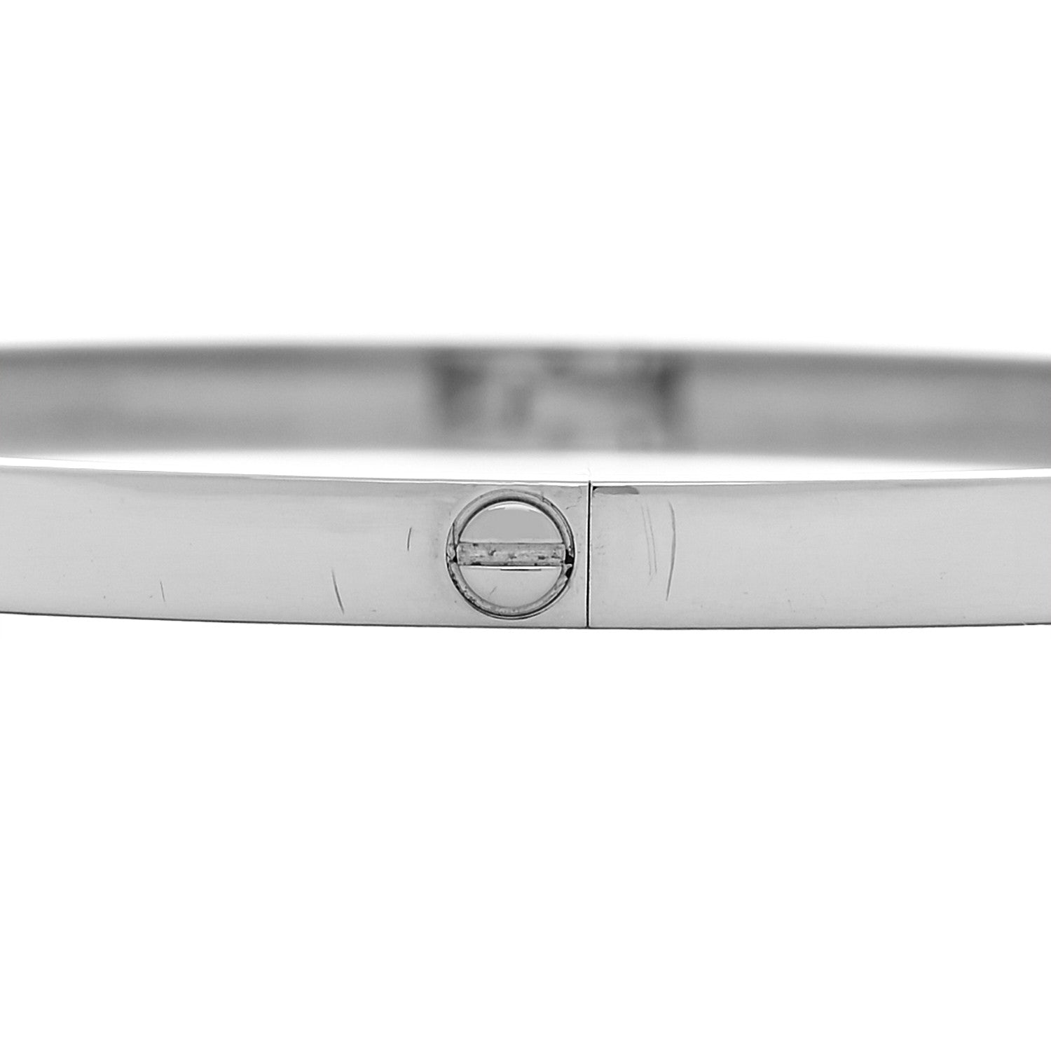 Cartier 18K White Gold Small LOVE Bracelet 18 4 of 9