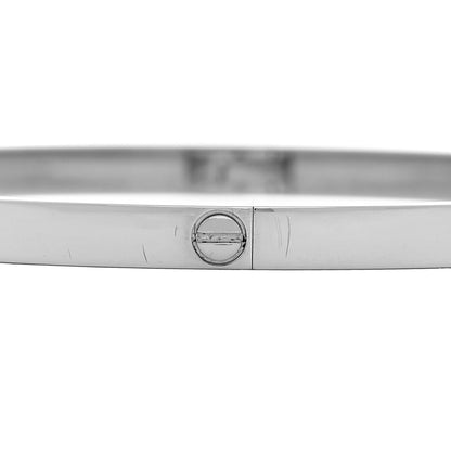 Cartier 18K White Gold Small LOVE Bracelet 18 4 of 9