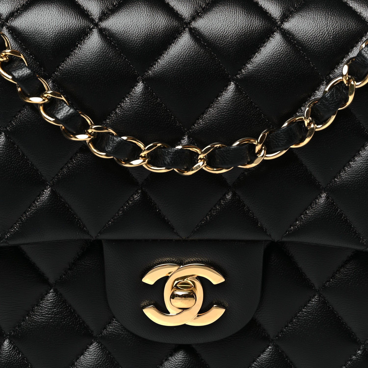 Chanel Lambskin Quilted Medium Double Flap Black 8 of 11