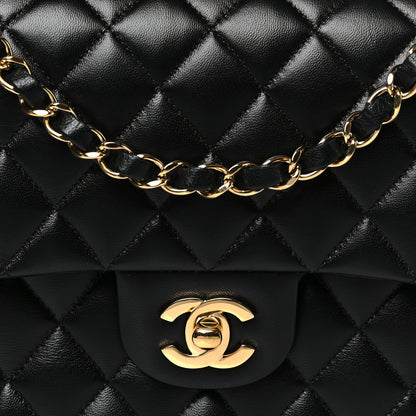 Chanel Lambskin Quilted Medium Double Flap Black 8 of 11