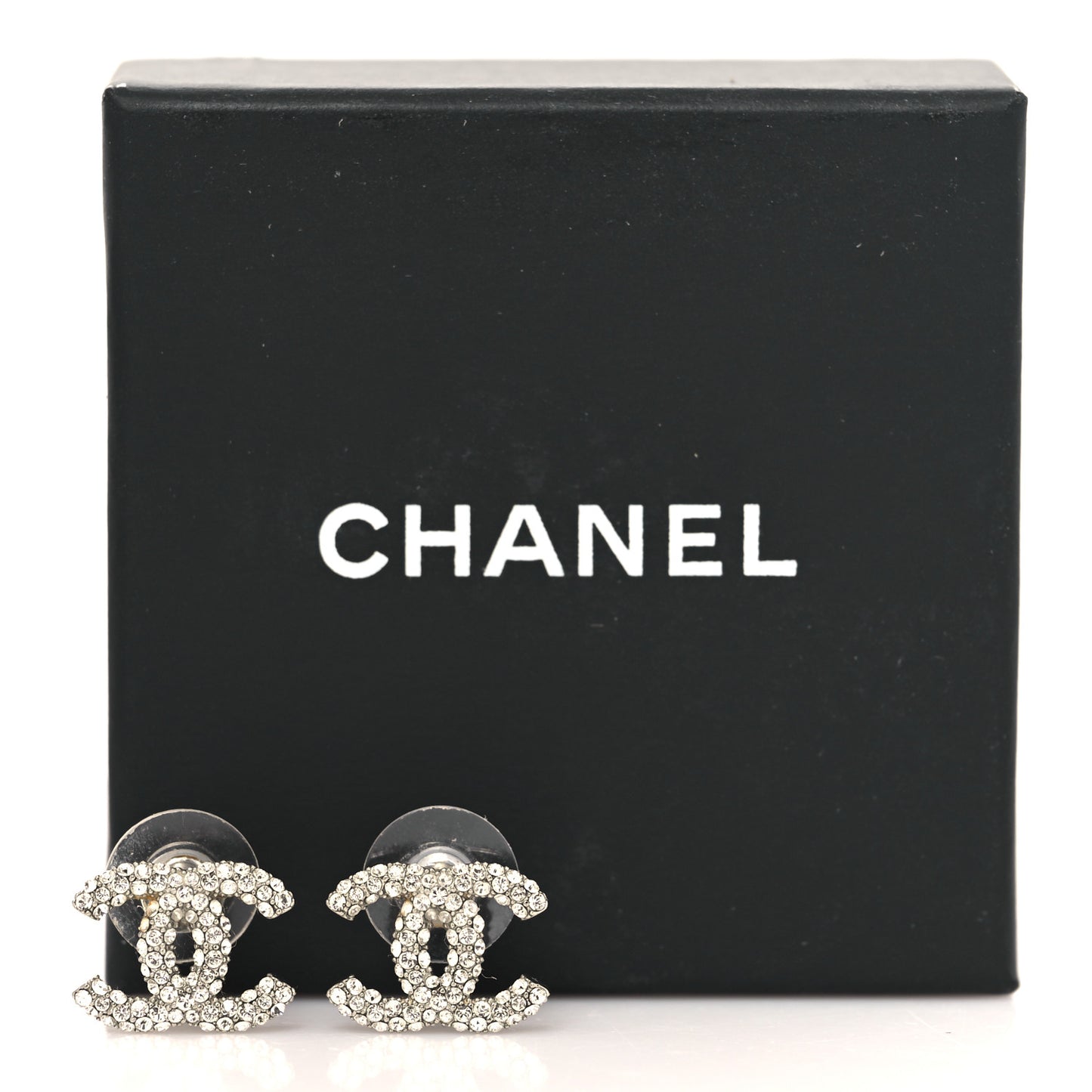 Crystal CC Earrings Silver