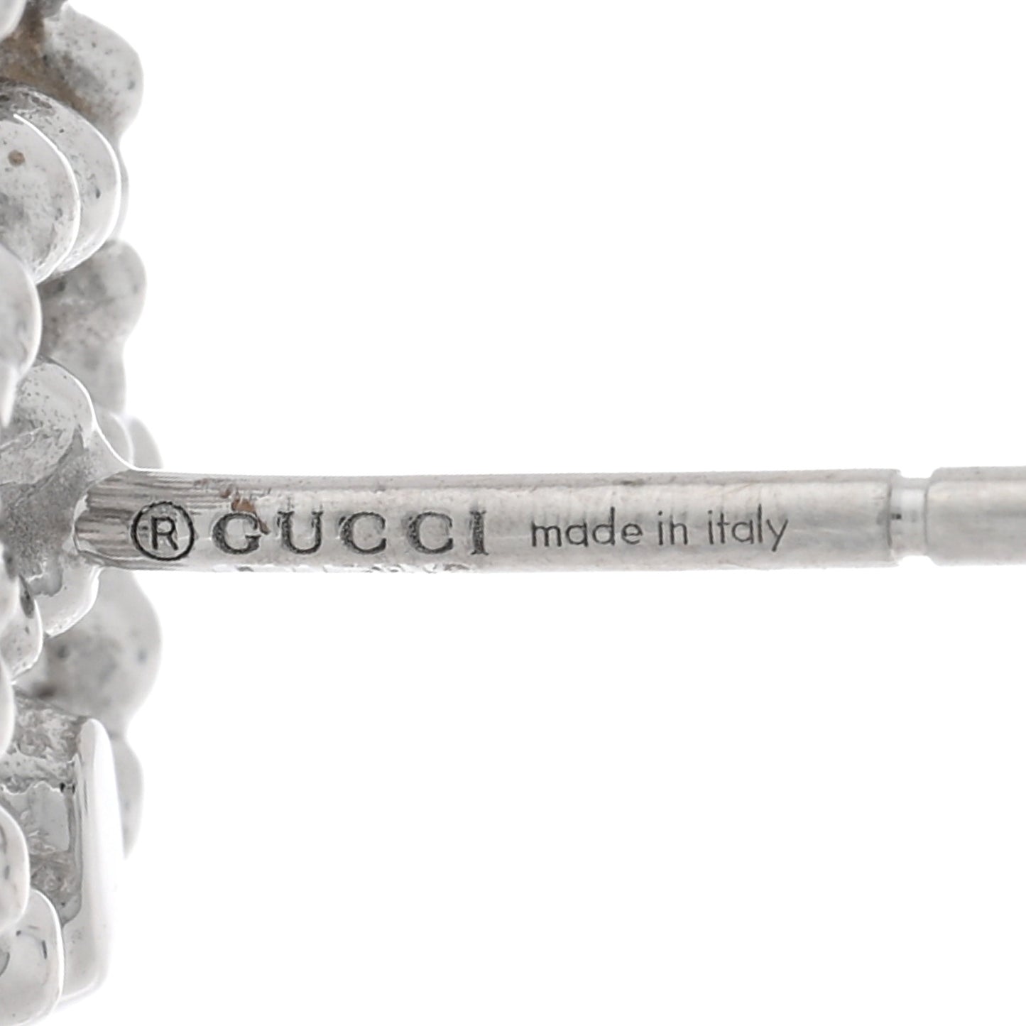 18K White Gold Diamond Running G Earrings