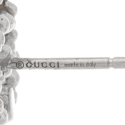 Gucci 18K White Gold Diamond Running G Earrings 4 of 5