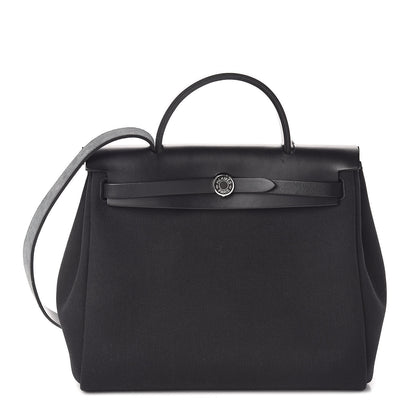 Hermes Military Toile Vache Hunter Herbag Zip PM 31 Black 3 of 10