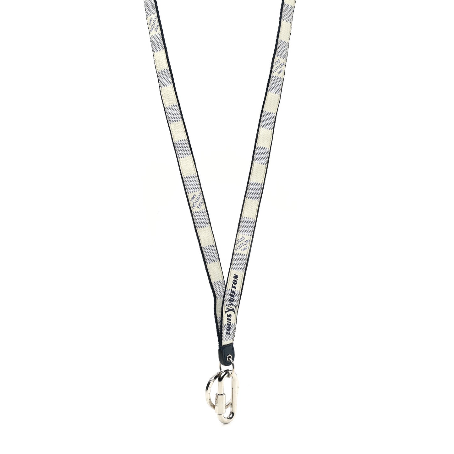 Damier Coastline Lanyard Key Holder White