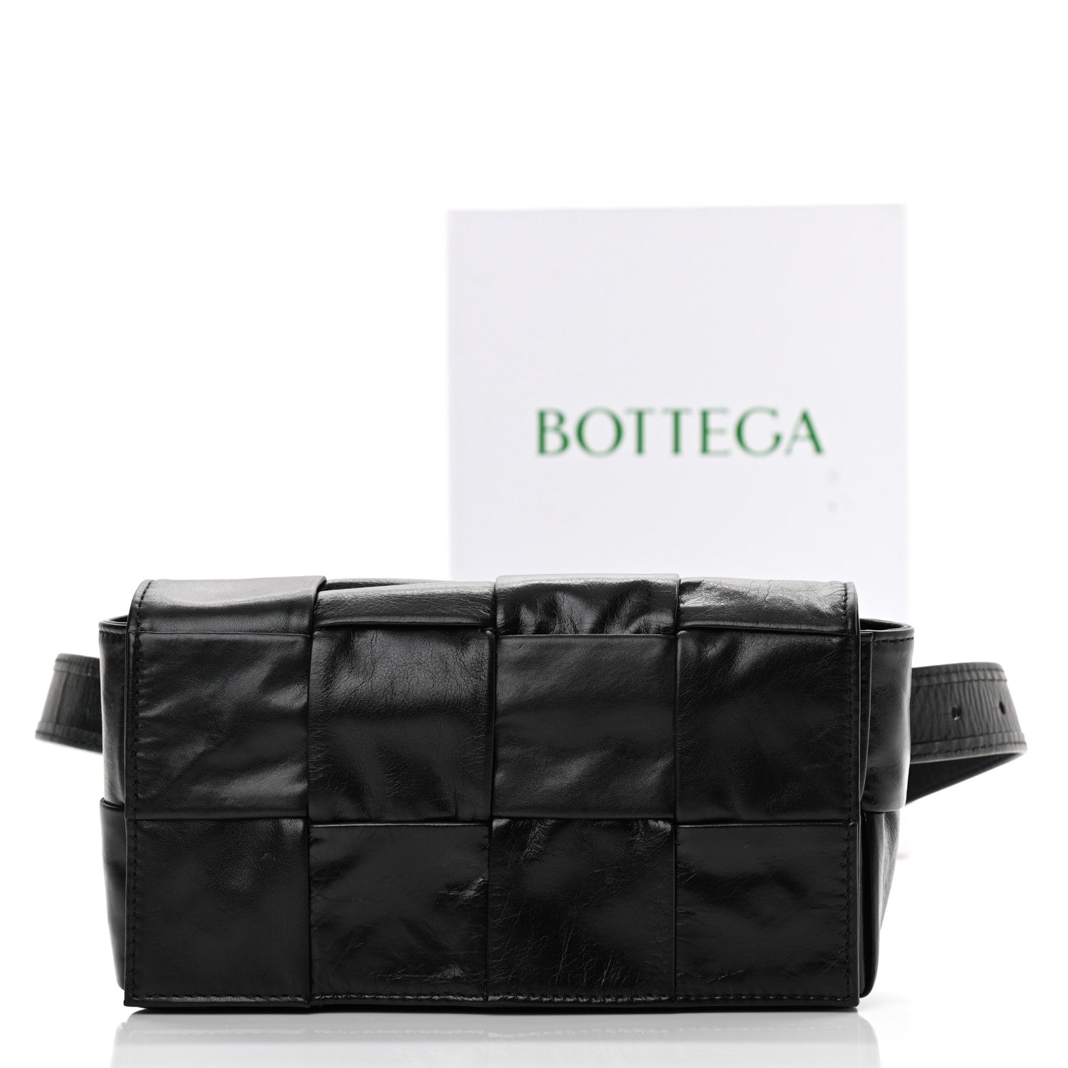 Bottega Veneta Paper Calfskin Intrecciato Cassette Belt Bag Black 11 of 11