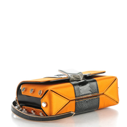 Jimmy Choo Satin Ostrich Lockett Petite Shoulder Bag Orange 4 of 6