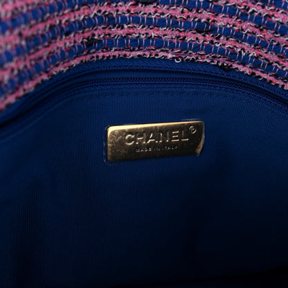 Chanel Tweed Quilted Medium Chanel 19 Flap Blue Pink 5 of 9