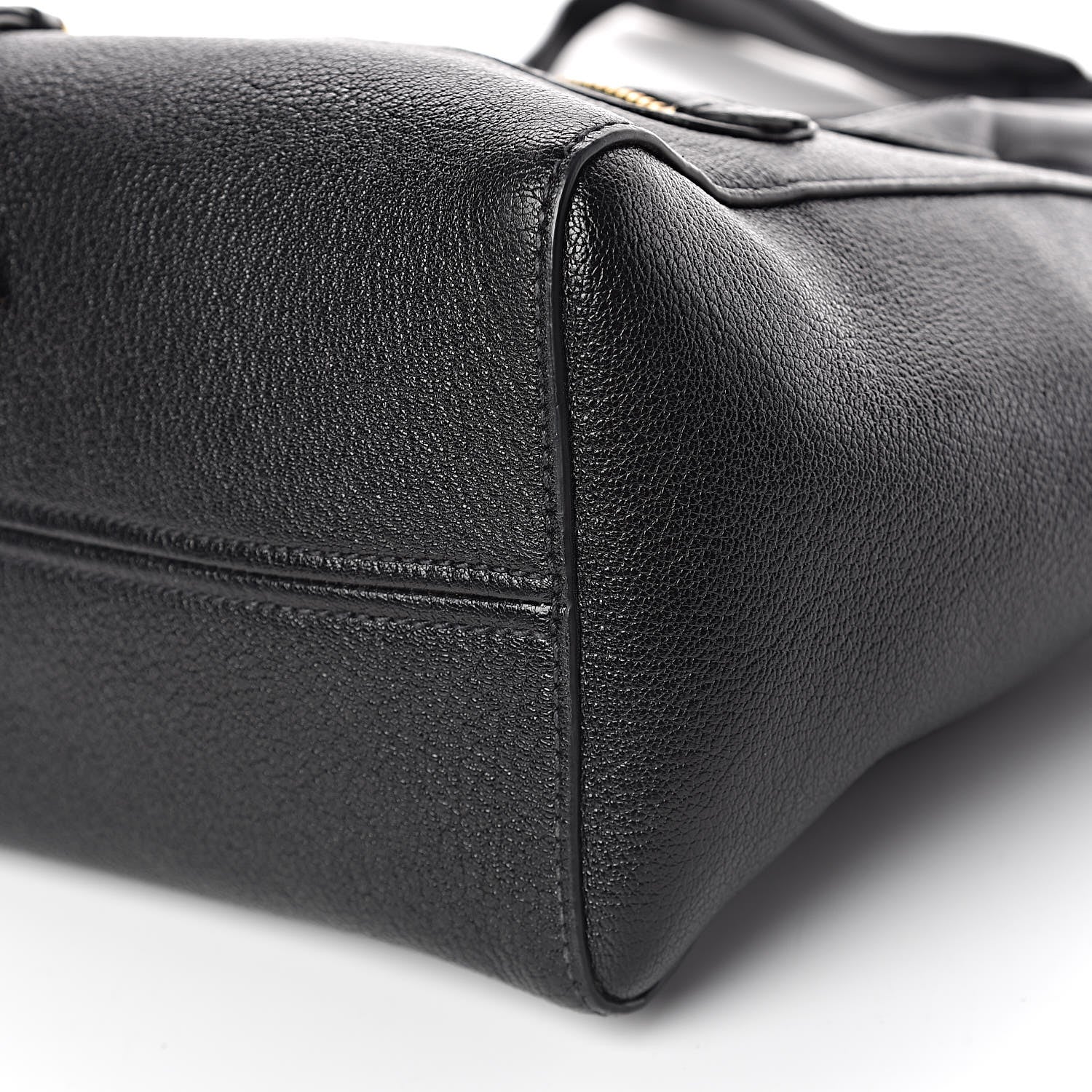 Miu Miu Goatskin Madras Tote Black 9 of 10