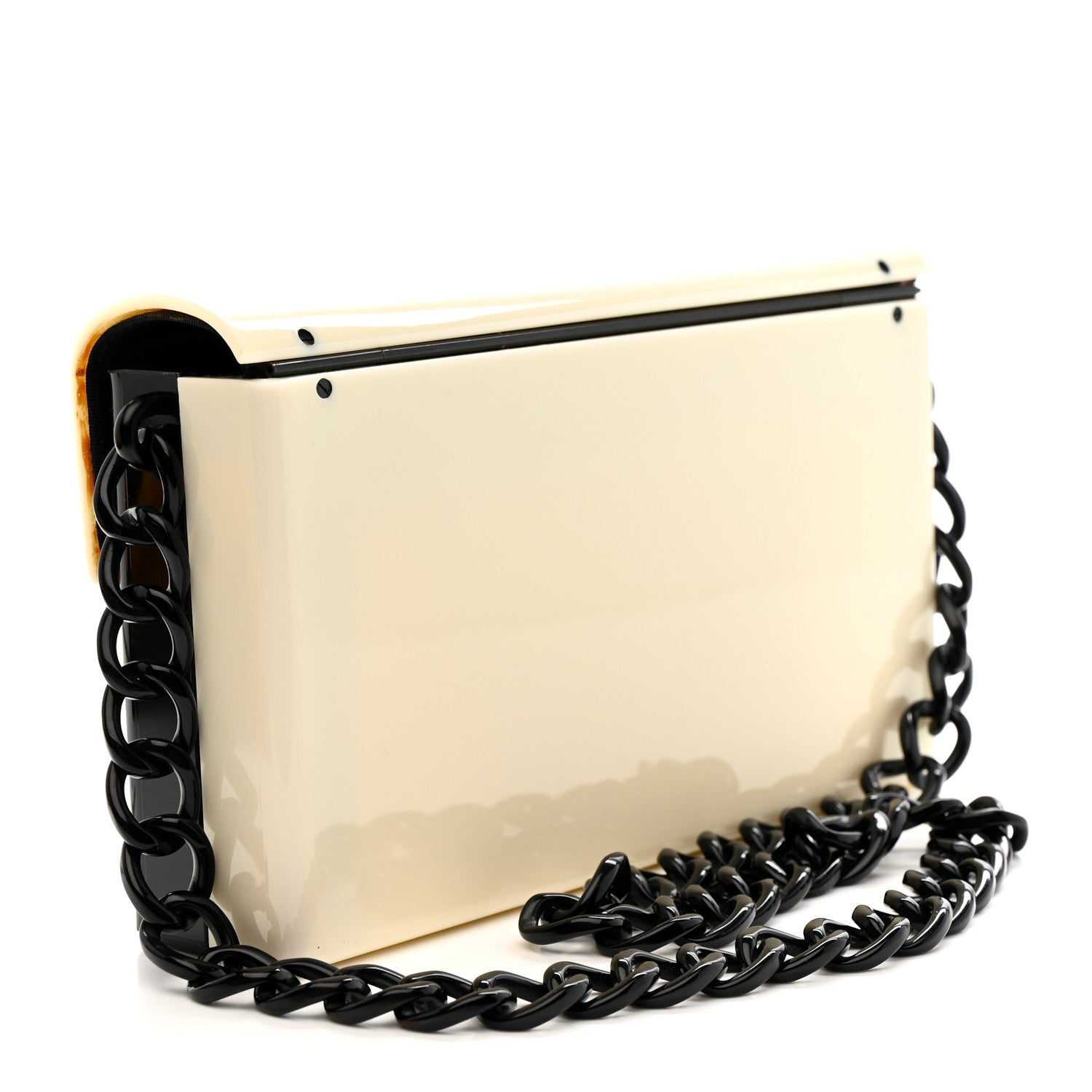 Chanel Acrylic Single Flap Black White 3 of 15