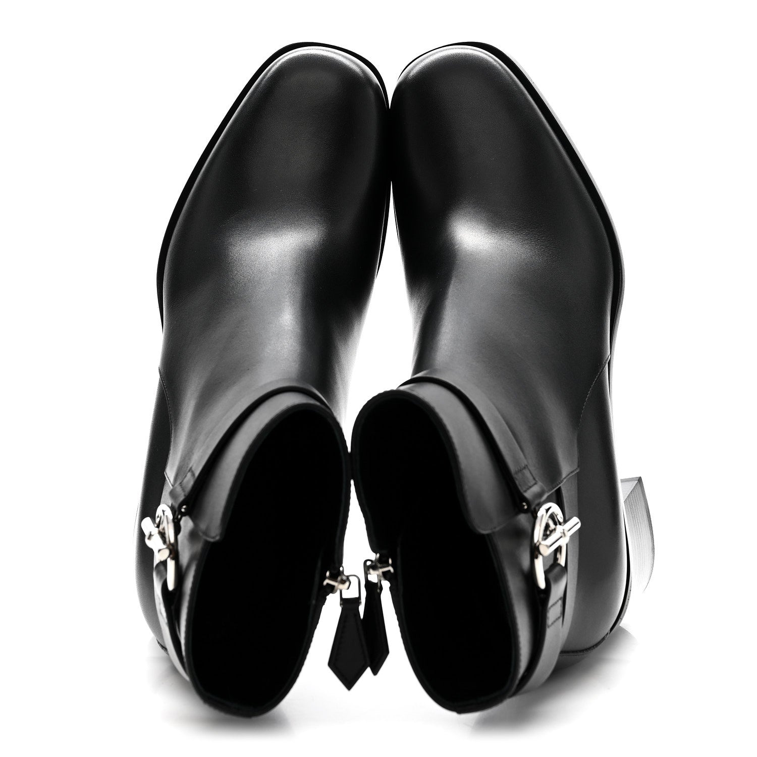 Hermes Calfskin Jill 60 Ankle Boots 38.5 Black 2 of 8