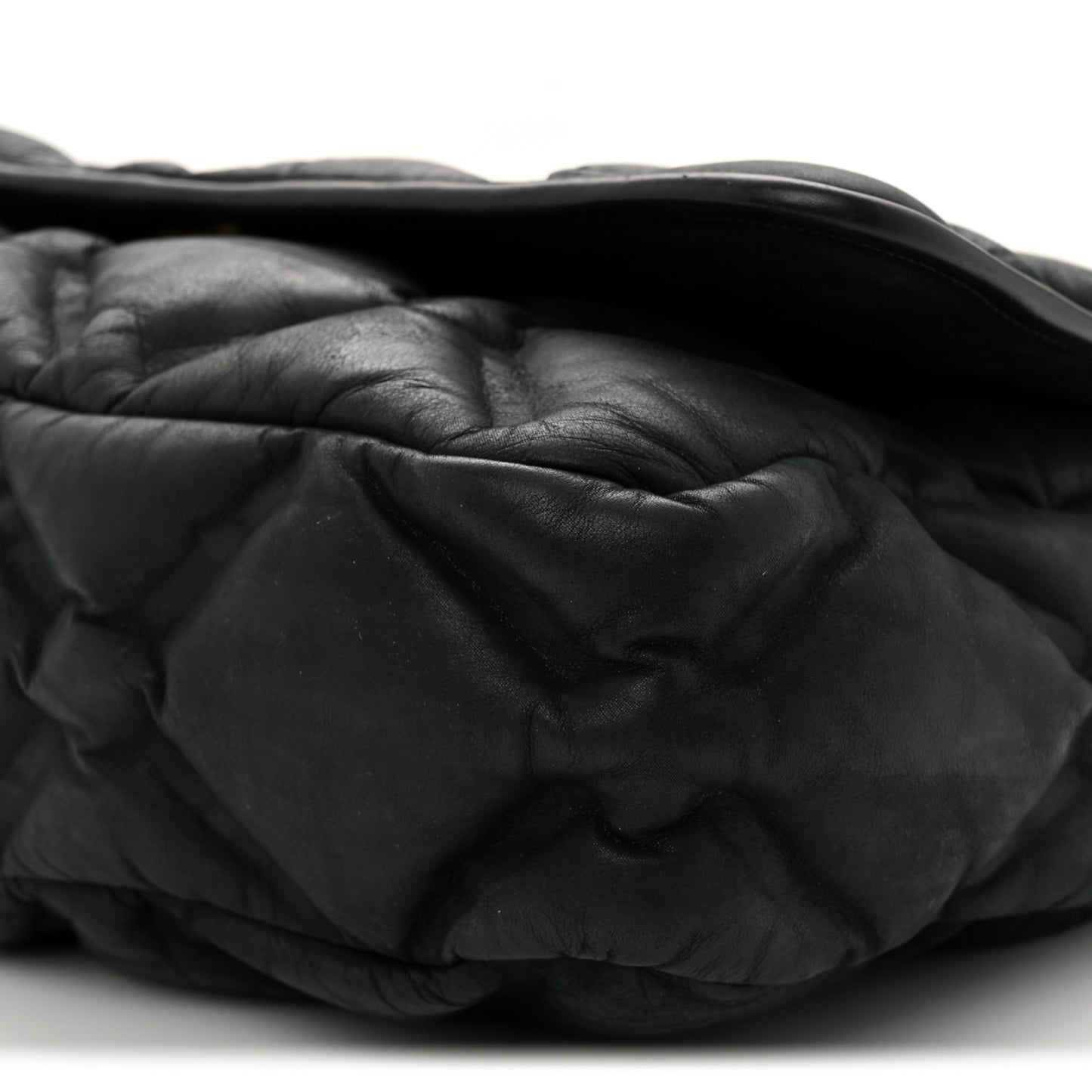 Calfskin Quilted Large Chesterfield Flap Black
