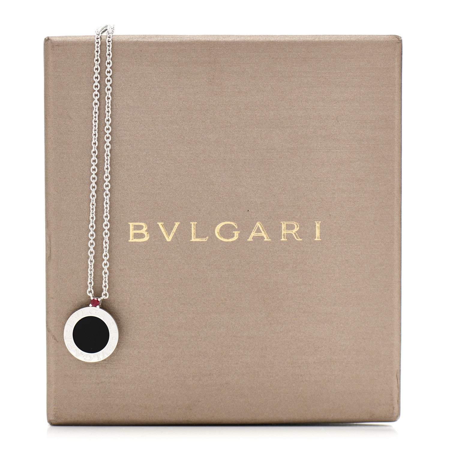 Bulgari Sterling Silver Black Onyx Ruby Save The Children Anniversary Pendant Necklace 7 of 7