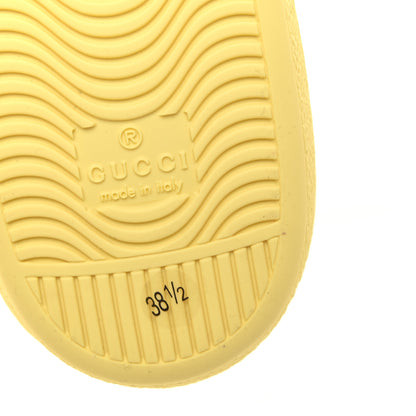 Gucci Calfskin Interlocking G Perforated Womens Ace Sneakers 38.5 Banana Straw Yellow 6 of 9