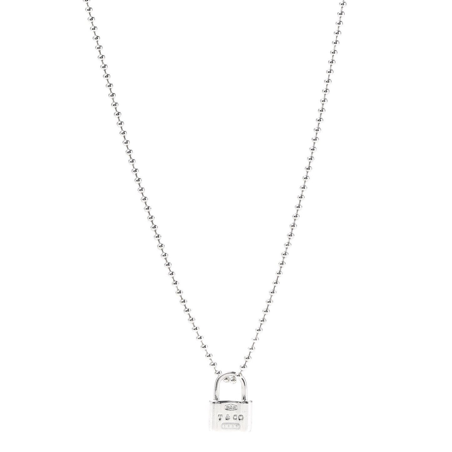 Sterling Silver 1837 Lock Charm Pendant Necklace