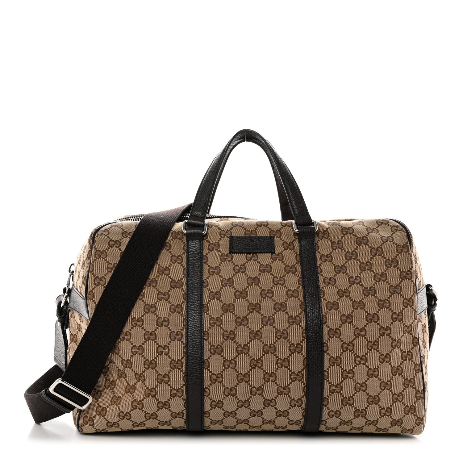 Gucci Monogram Dollar Calfskin Boston Duffle Bag Beige Ebony Testa di Moro Marrone Scuro 1 of 16