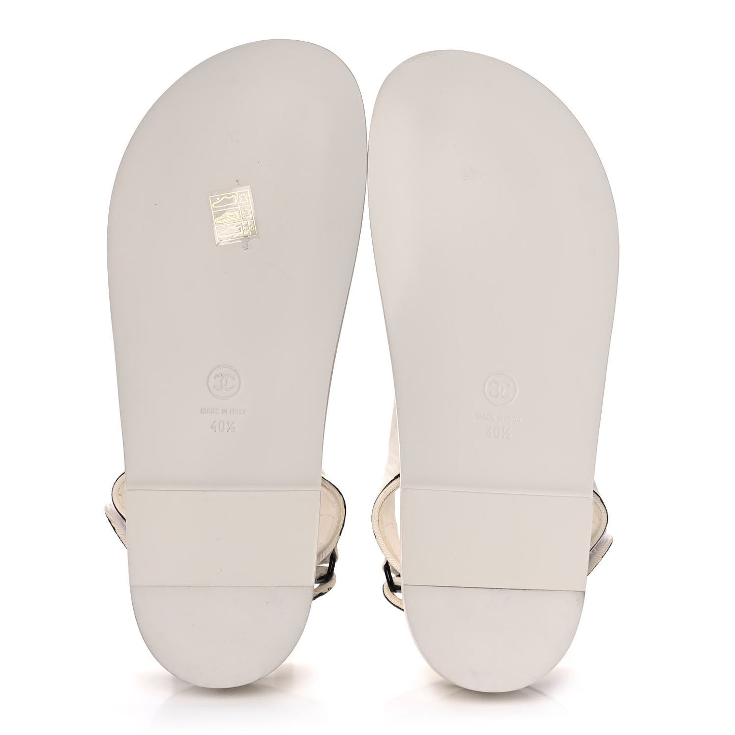 Calfskin Printed Velcro Dad Sandals 40.5 White Black