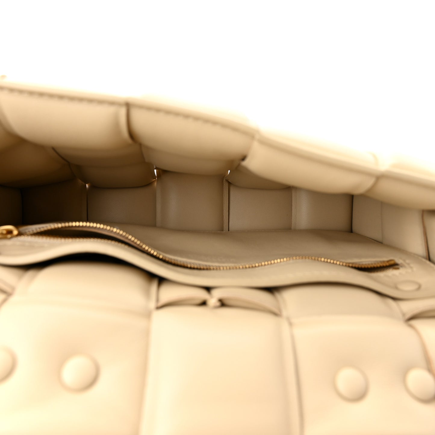Lambskin Maxi Intreccio Padded Chain Cassette Crossbody Bag Porridge