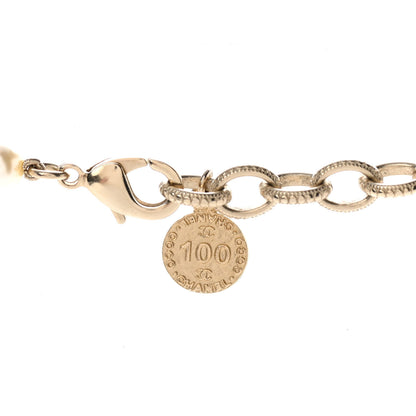 Chanel Pearl CC 100th Anniversary Necklace Light Gold 4 of 6