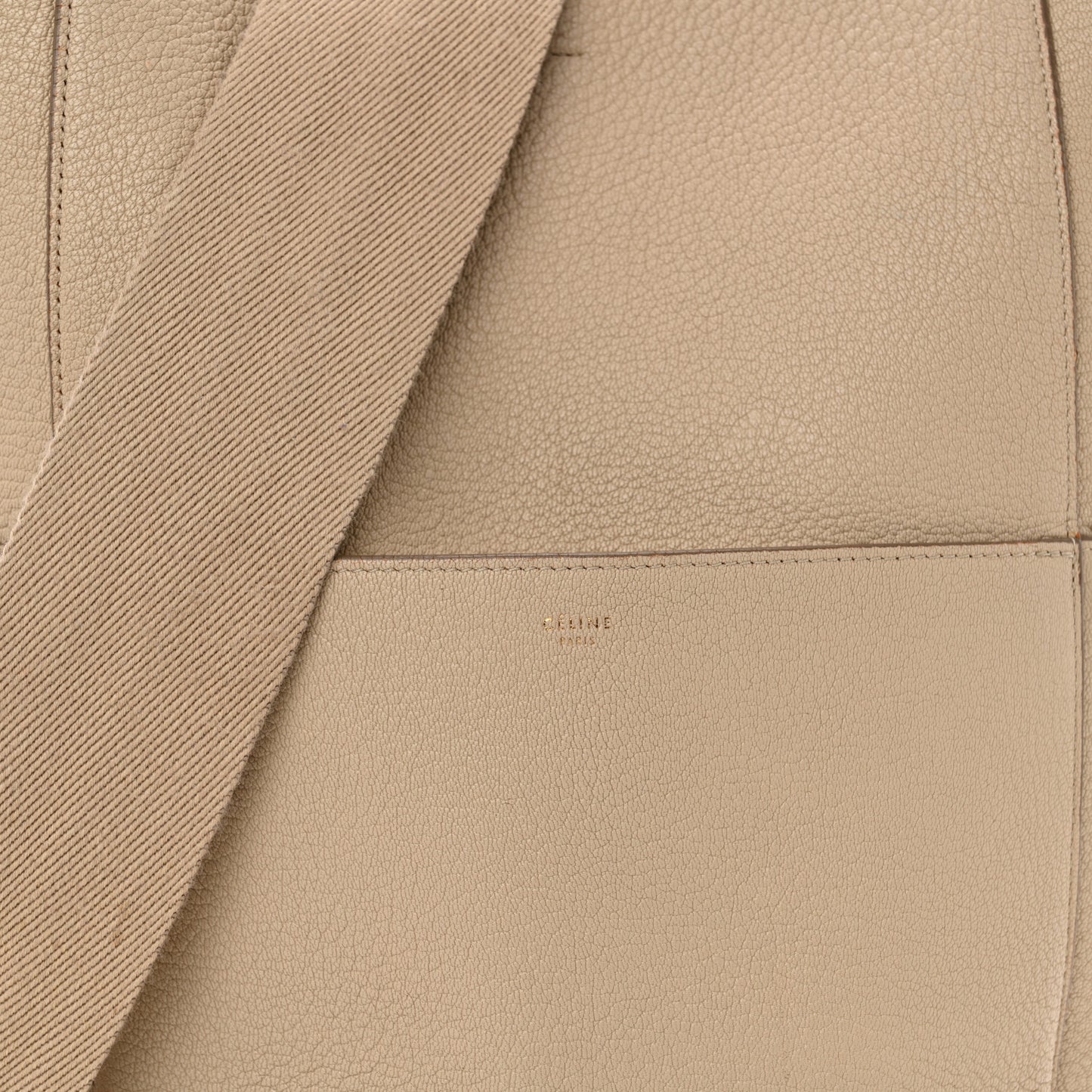 Soft Grained Calfskin Sangle Bucket Bag Dune