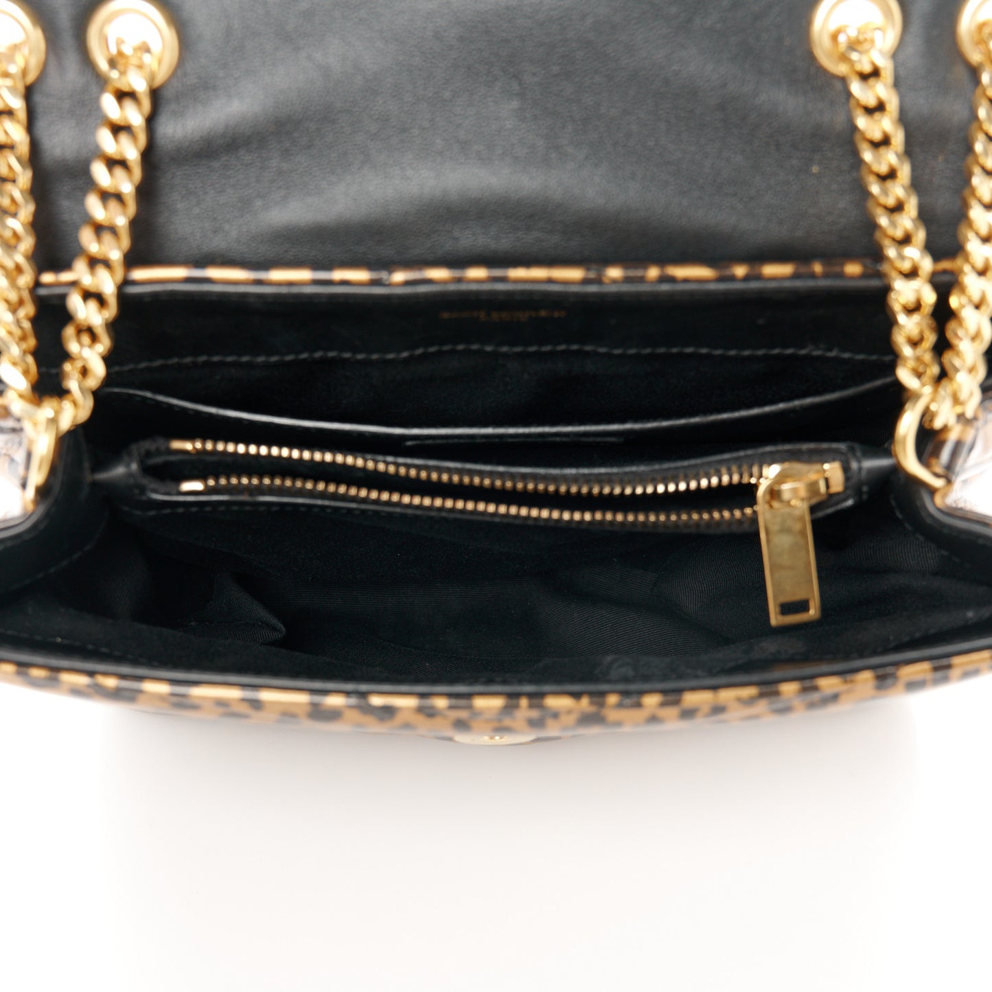 Calfskin Y Quilted Monogram Small Loulou Chain Satchel Leopard