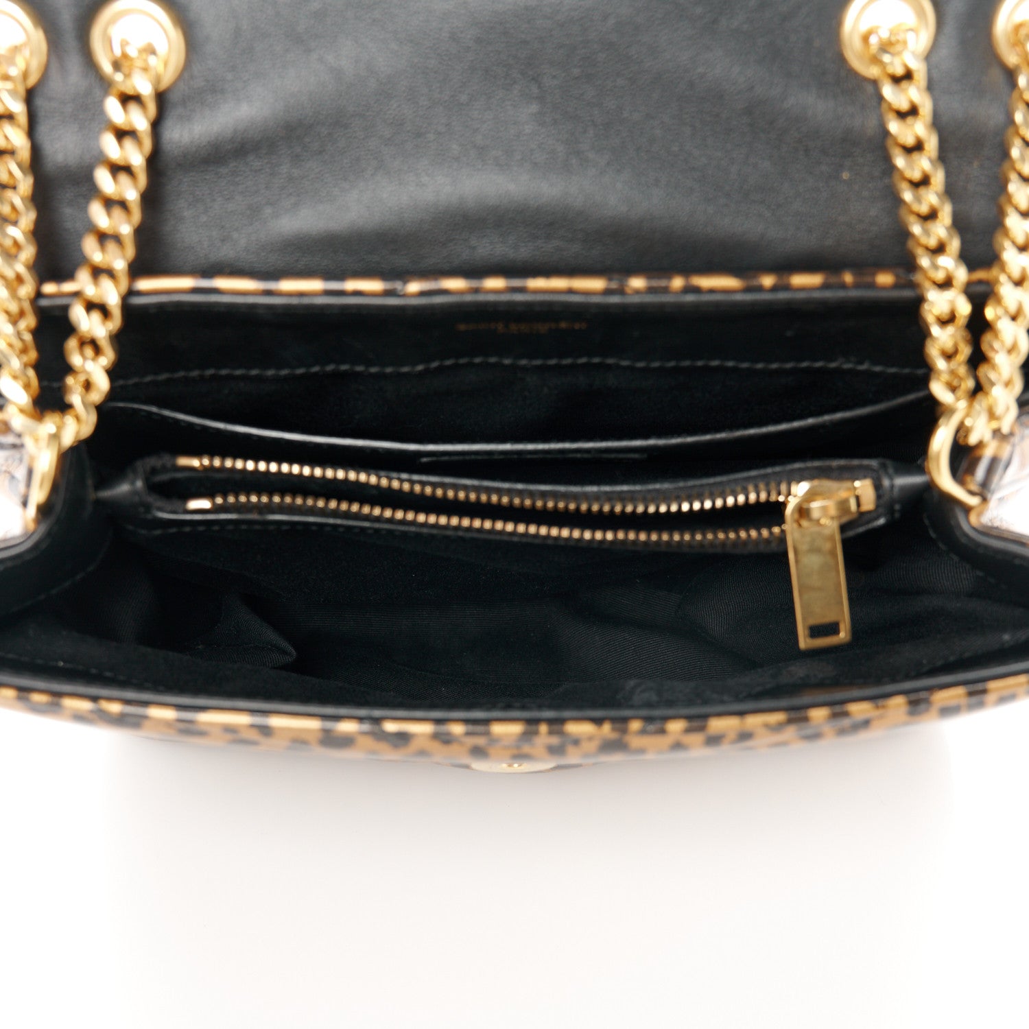 Saint Laurent Calfskin Y Quilted Monogram Small Loulou Chain Satchel Leopard 5 of 11