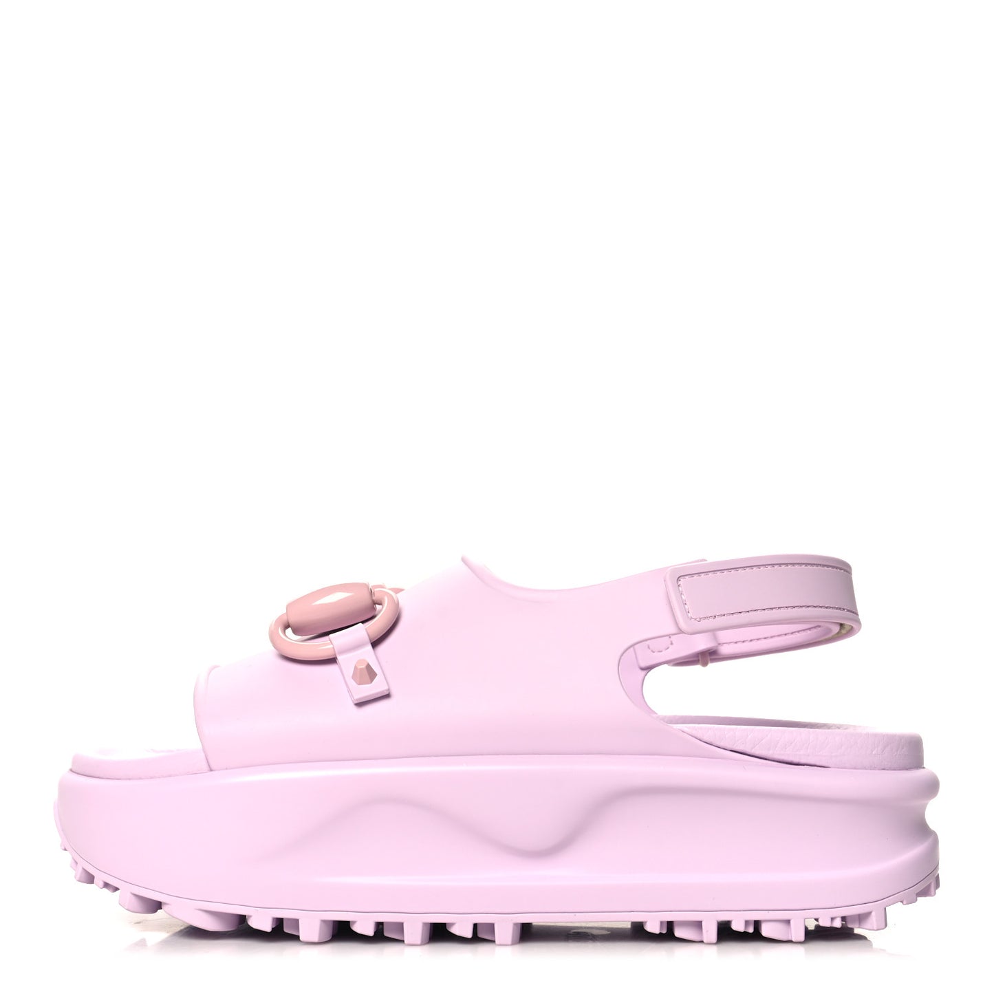 Soft Rubber Horsebit Touch Womens Strapped Sandals 37 Talc Pink