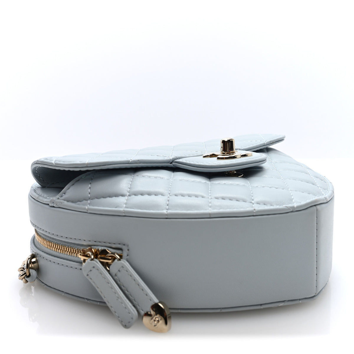Chanel Lambskin Quilted Large CC In Love Heart Bag Light Blue 3 of 8