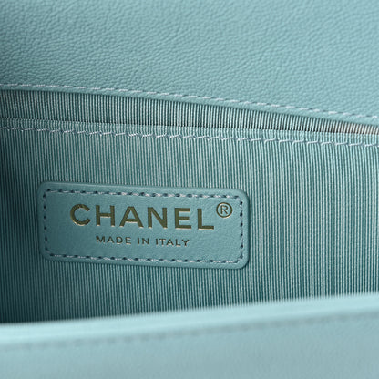 Chanel Caviar Quilted Small Boy Flap Light Blue 6 of 10