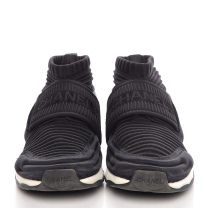 Chanel Stretch Fabric CC Sneakers 36 Black 2 of 8