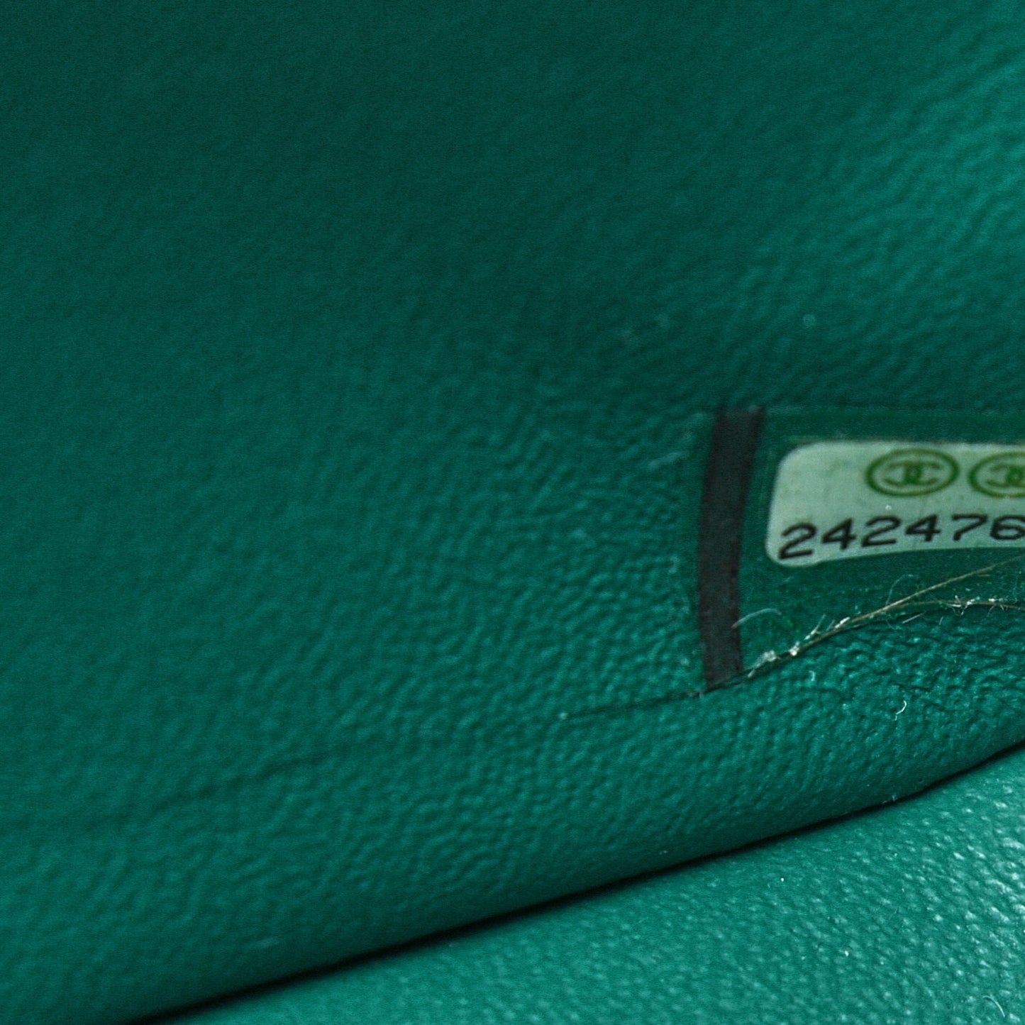 Caviar Chevron Quilted Mini Rectangular Flap Dark Green