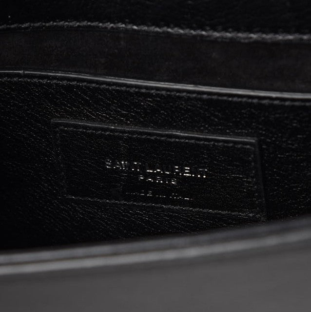 Saint Laurent Calfskin Embellished Small Monogram Kate Satchel Black 6 of 6
