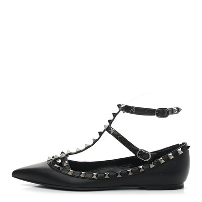Valentino Garavani Nappa Rockstud Cage Ballerina Flats 38 Black 1 of 8