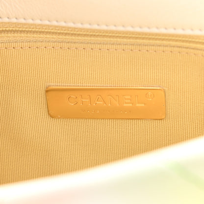 Chanel Printed Goatskin Quilted Medium Chanel 19 Flap White Multicolor 6 of 9