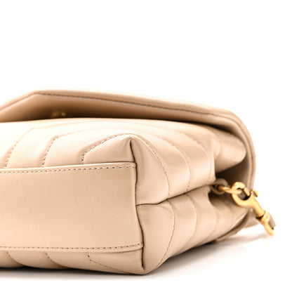 Saint Laurent Calfskin Y Quilted Monogram Toy Loulou Crossbody Bag Dark Beige 10 of 11