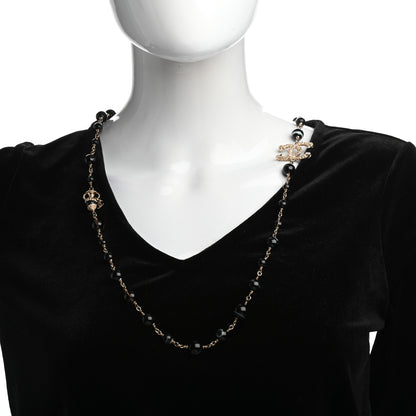 Chanel Beaded Sheep CC Long Necklace Gold Black 2 of 5