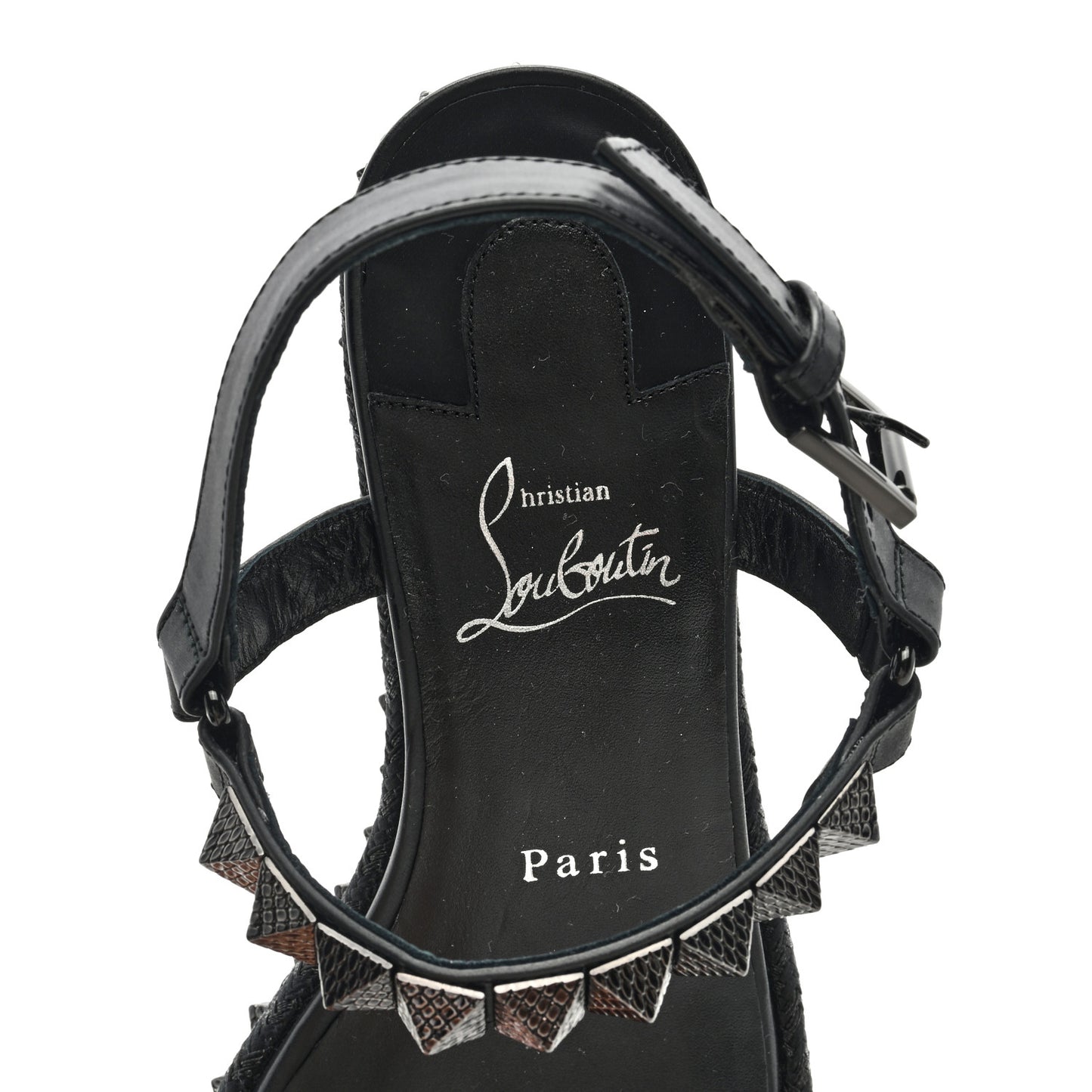 Kid Laminato Satin Pyraclou 60 Platform Sandals 38 Black