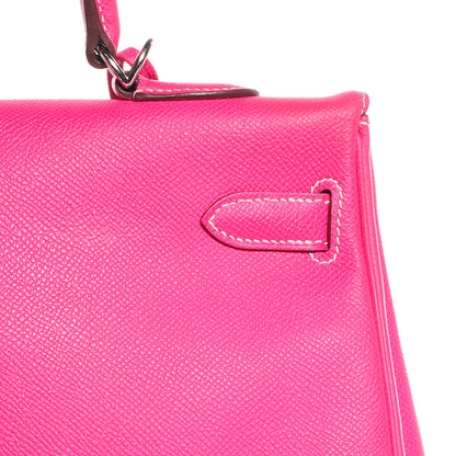 Hermes Epsom Kelly Retourne 35 Rose Tyrien Rubis 9 of 23