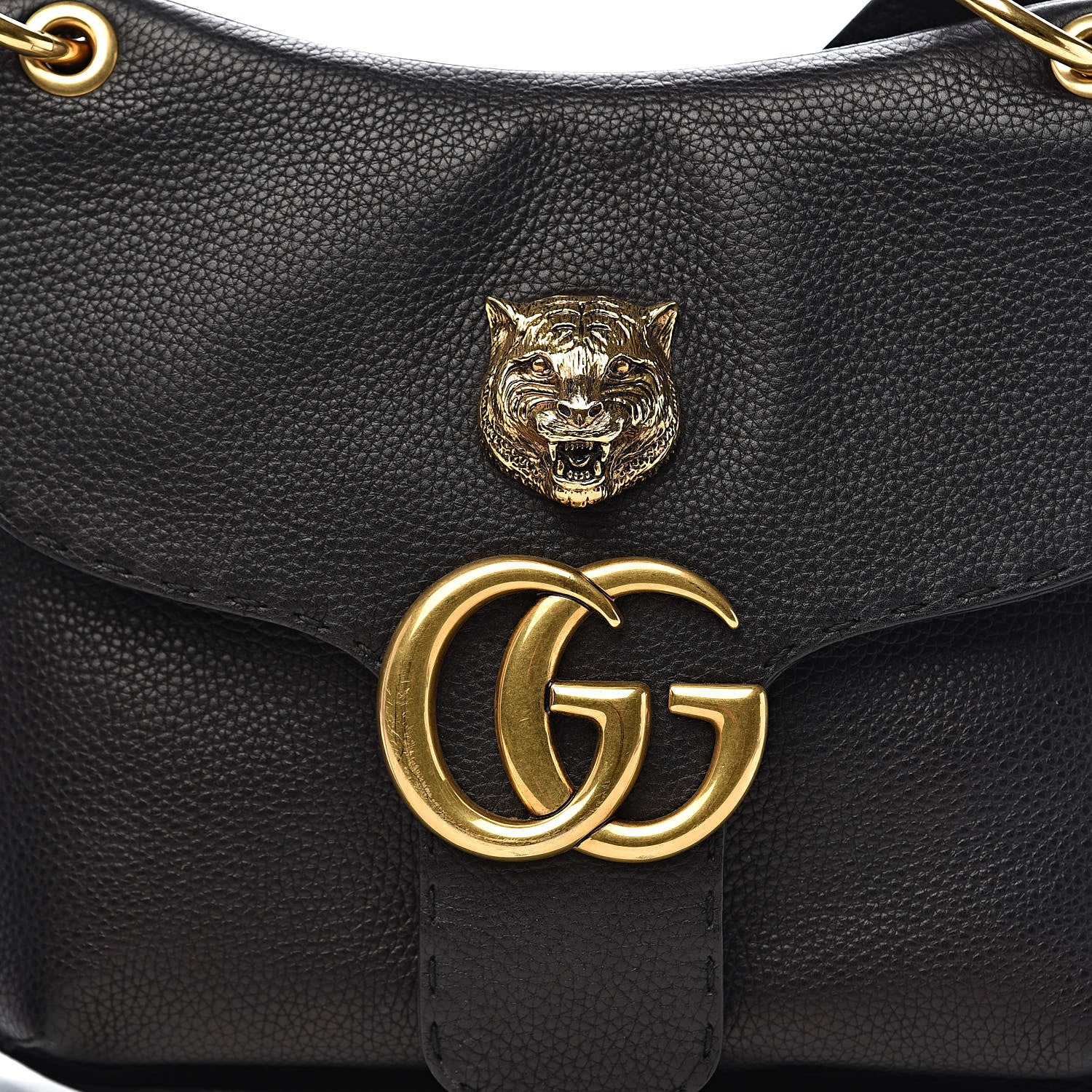 Gucci Cellarius Calfskin Feline GG Marmont Flap Shoulder Bag Black 16 of 16