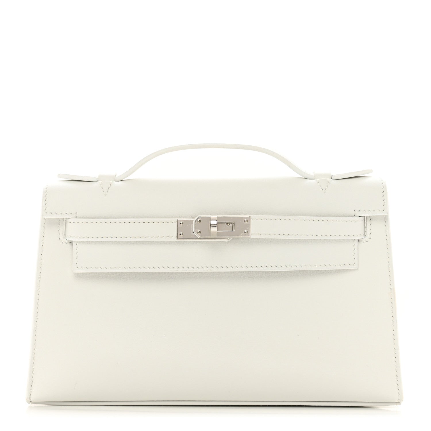 Hermes Swift Kelly Pochette Clutch White 1 of 9