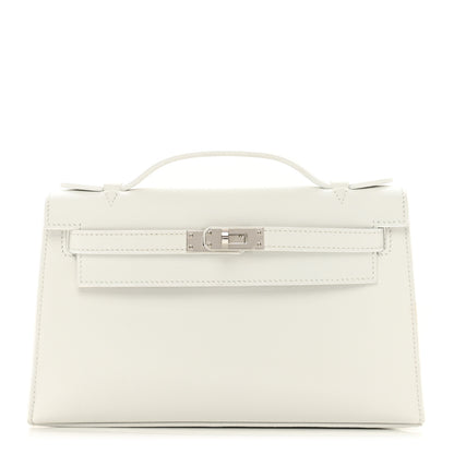Hermes Swift Kelly Pochette Clutch White 1 of 9