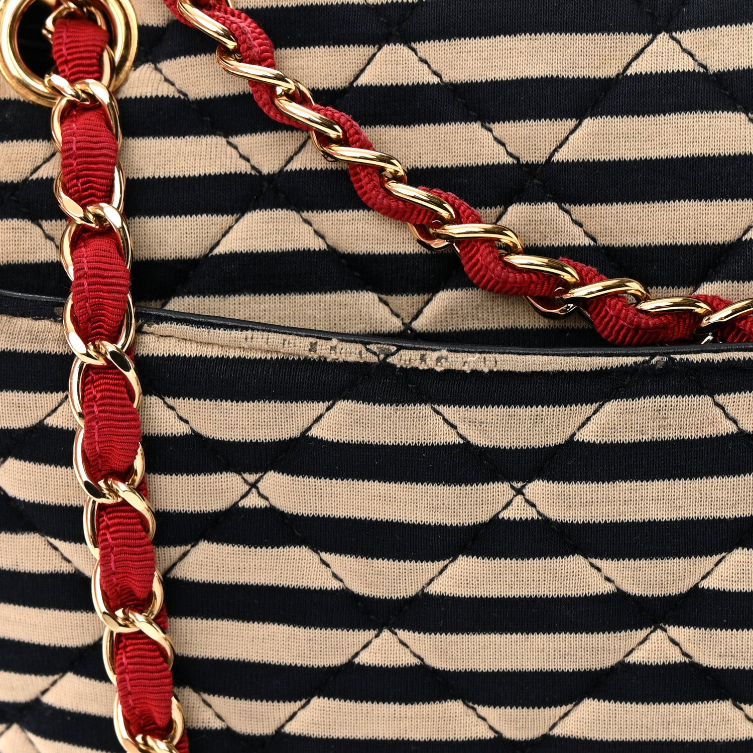 Chanel Jersey Quilted Jumbo Coco Sailor Flap Navy White Red 23 of 24
