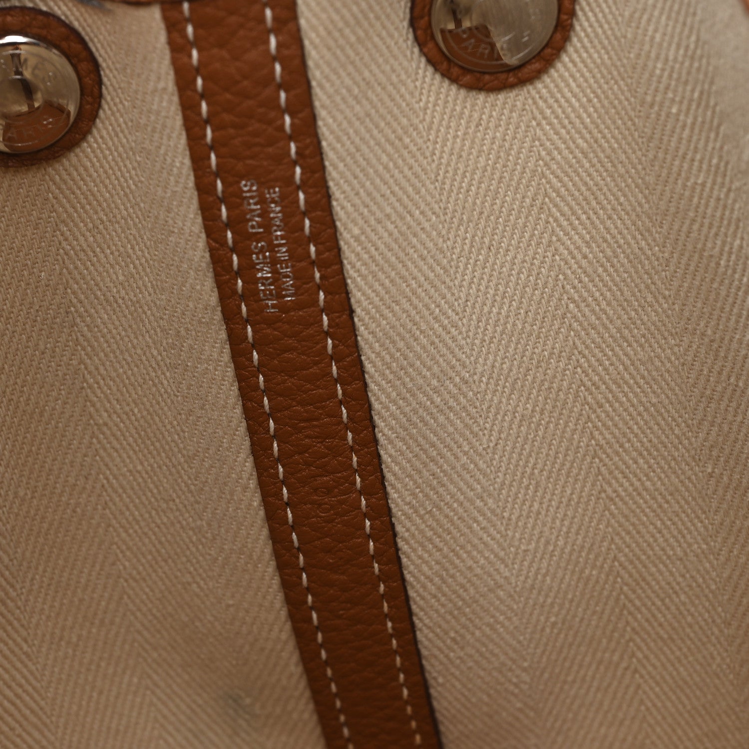 Hermes Grand Chevron Weave Negonda Garden Party 30 TPM Tote Craie Gold 7 of 11