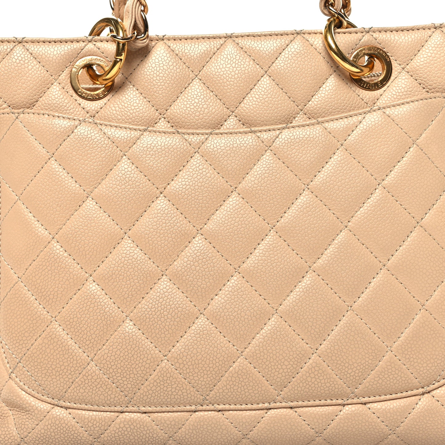 Caviar Quilted Grand Shopping Tote GST Beige Clair