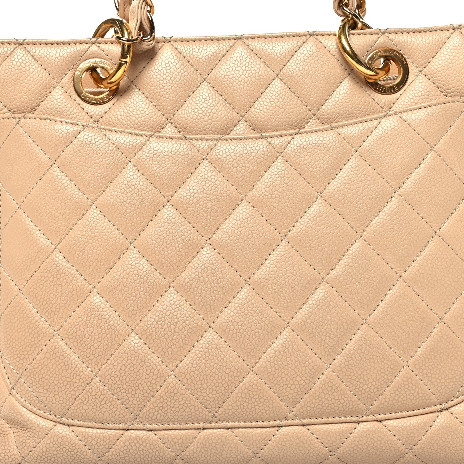 Chanel Caviar Quilted Grand Shopping Tote GST Beige Clair 15 of 16