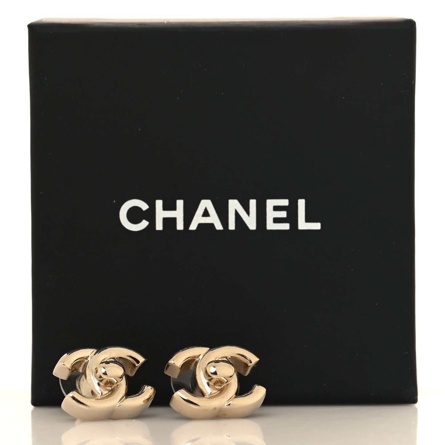 Metal CC Turnlock Earrings Gold