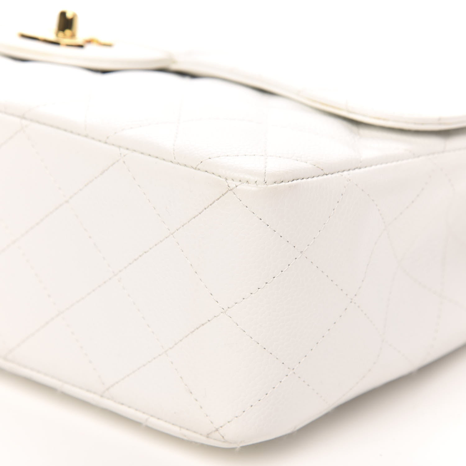 Chanel Caviar Quilted Jumbo Single Flap White 10 of 10