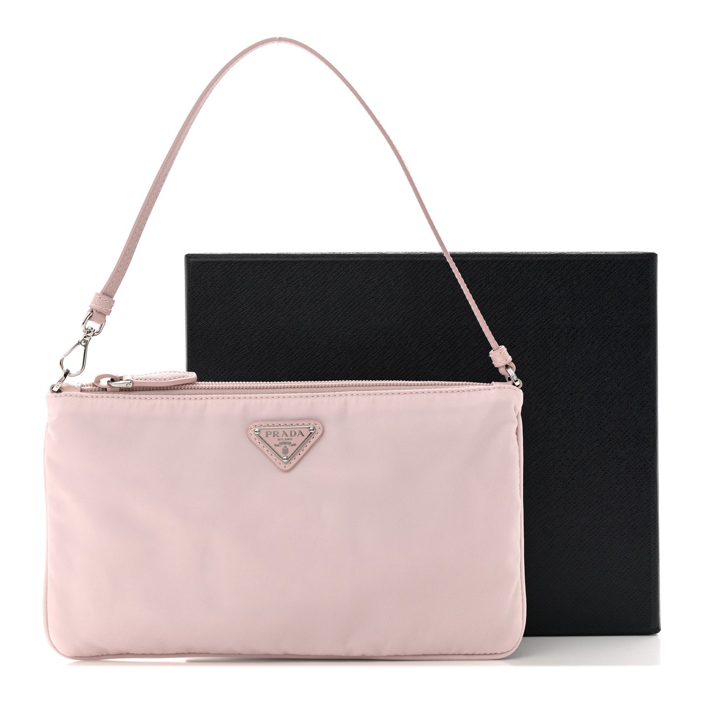 Re-Nylon Vela Saffiano Mini Pochette Bag Alabastro